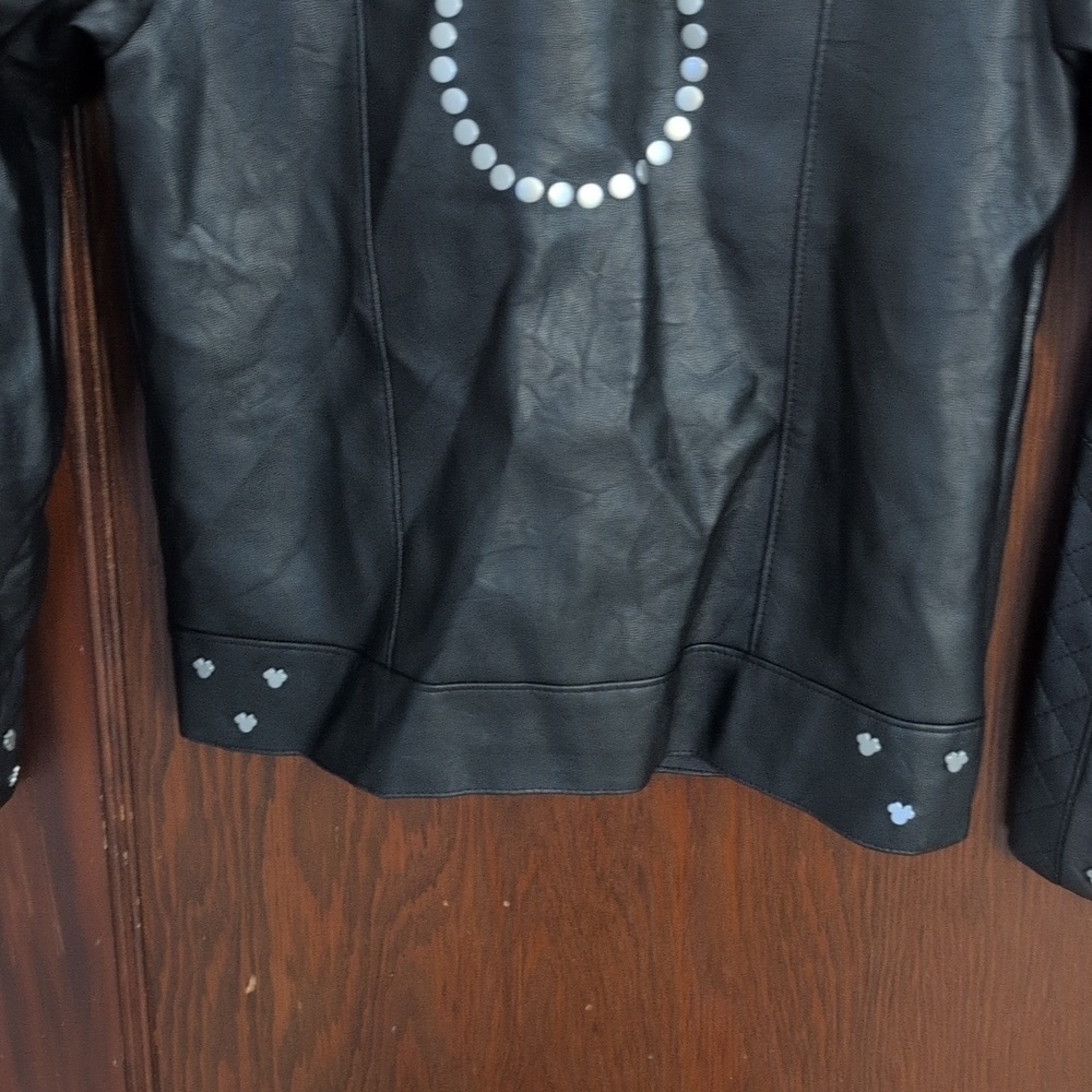 Disney Minnie Rocks The Dots Jacket Sz 7/8 Great Condition Faux Leather EUC Rare - Picture 6 of 8